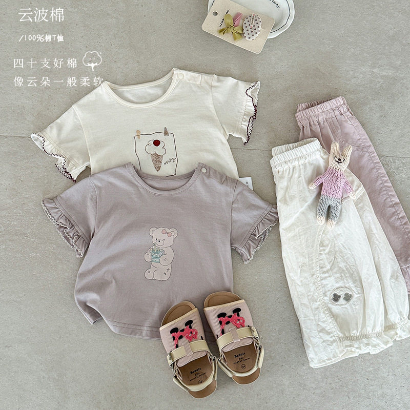 婴幼儿a类纯棉T恤2026夏季新款女宝卡通短袖薄款女童百搭短款上衣