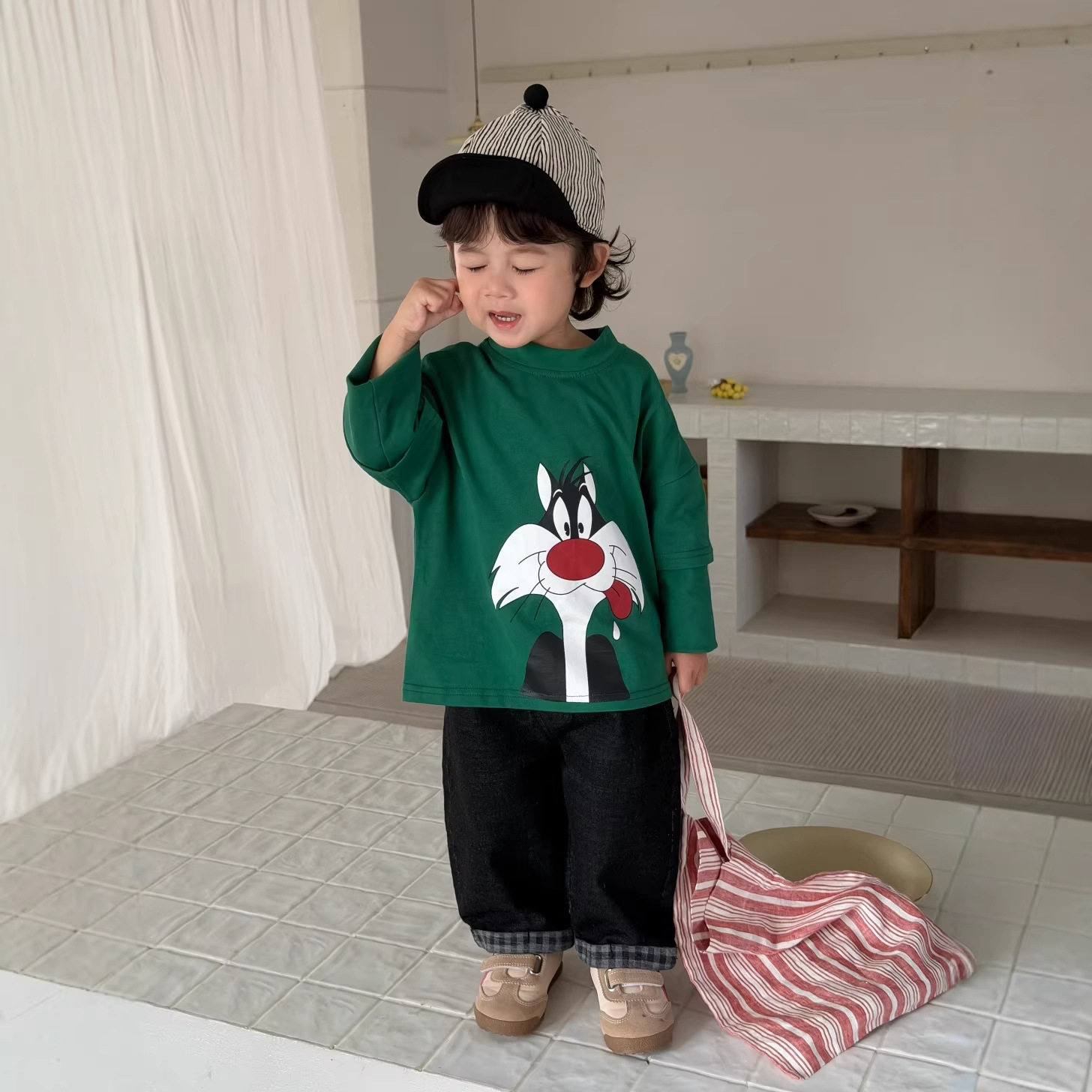 儿童衣服韩版春装宝宝春装2026韩版童装儿童马甲男童牛仔裤套装