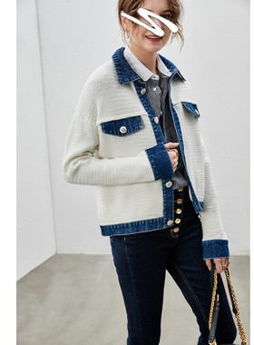 Kalman 韩系轻外套~~牛仔拼接百搭款早秋外套D66001