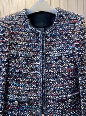 粗花呢花色小香风外套女装2024秋冬新款设计感气质名媛上衣A90042