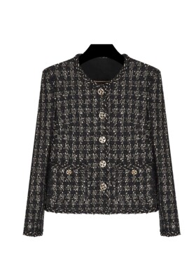 清仓捡漏~~法式小香风外套气质名媛粉色粗花呢上衣A70957