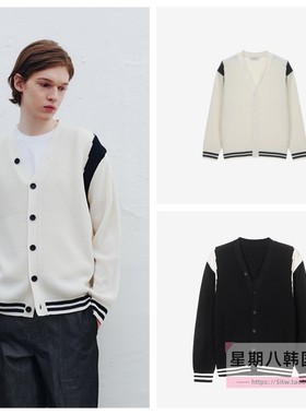 直邮韩国代购 Mind Bridge 春秋男士休闲V领针织开衫毛衣MYCD2101