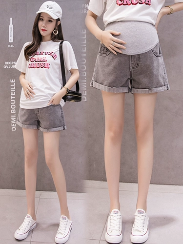 Джинсовая юбка для матери и ребенка для беременных, шорты, тонкие модные штаны для отдыха с поддержкой живота, свободный крой