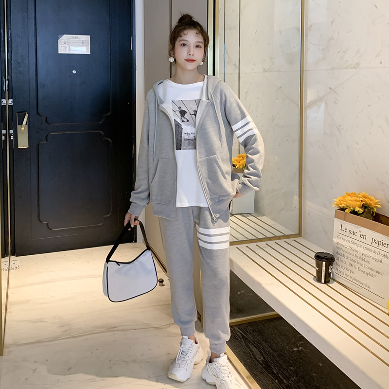 엔젤마미 임산부 봄가을 외출복 패셔너블한 엄마 후드 가디건 자켓 스포츠 하렘팬츠