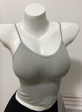 留留留！B眼入！韩国可拆卸胸垫吊带背心百搭短款性感紧身打底衫