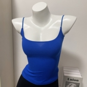 51STUDIO 克莱因宝蓝色美背打底显瘦上衣露背内搭吊带夏背心女