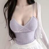 51STUDIO自制ZI512甜美范超嗲 性感低胸蕾丝边显腰细吊带背心se