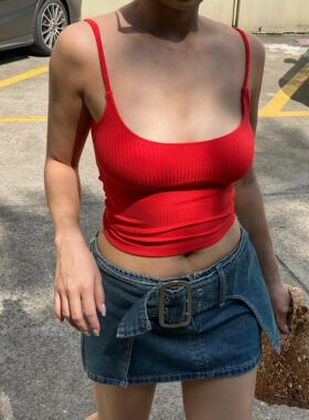 51STUDIO自制穿出冷白皮的红色吊带！巨服帖/超显瘦/还遮副乳！！