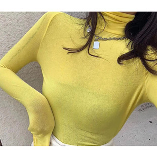 韩版 薄款 修身 自留N件内搭打底衫 针织衫 新款 高领长袖 T恤女2020秋季