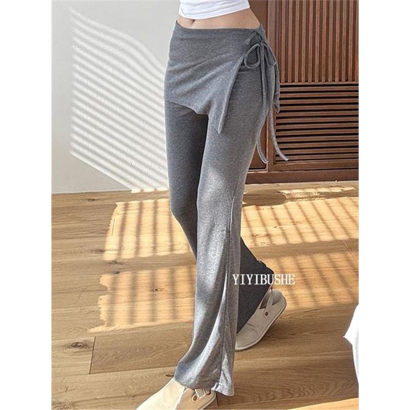 51STUDIO自制 LK390要的松弛感~显瘦弹力侧开叉微喇裙裤休闲裤bc