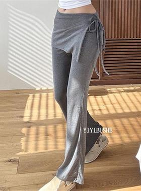 51STUDIO自制 LK390要的松弛感~显瘦弹力侧开叉微喇裙裤休闲裤bc