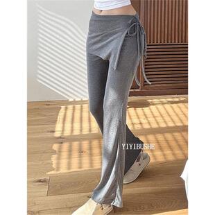 51STUDIO自制 LK390要的松弛感~显瘦弹力侧开叉微喇裙裤休闲裤bc