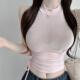 显瘦短款 现货 51STUDIO自制ins网红甜辣风半高领修身 背心女内搭上