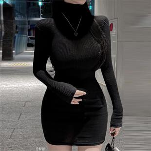 性感女人味高领紧身包臀连衣裙 LE563显身材 当天发 51STUDIO自制