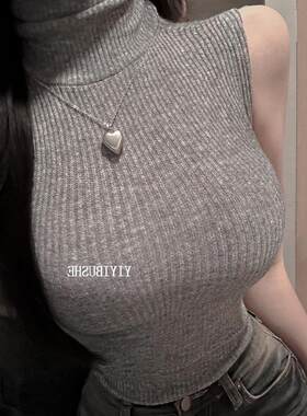51STUDIO自制 LE561性感显身材~气质女人味高领紧身内搭无袖T恤