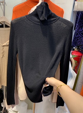 山羊绒衫女明星同款红色高领羊毛衫修身紧打底衫针织衫纯色毛衣女