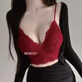 51STUDIO自制 MY366显肤白红色 性感显胸带胸垫蕾丝吊带背心se