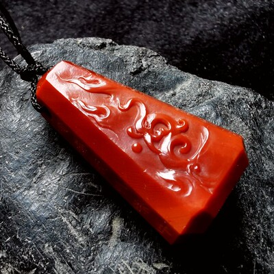 南红赤玉玛瑙瓦西料满肉色锦杮子红凤凰浴火41.5x22x15.3mm