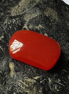 南红玛瑙保山原矿冰红马鞍戒面镶嵌吊坠戒指尺寸20x13x7mm重3.4克