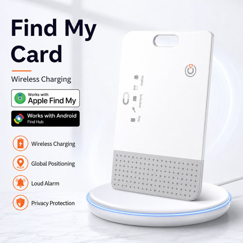 跨境IOS卡片定位器IP68防水无线充电全球定位findmy智能防丢器