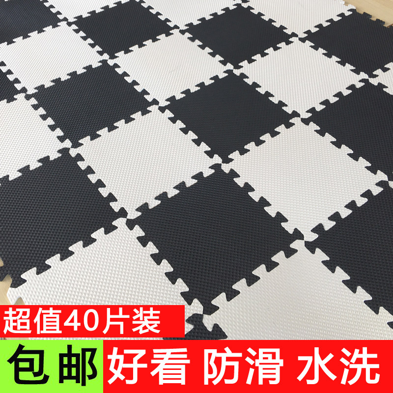 黑色白色泡沫地垫搭配好看