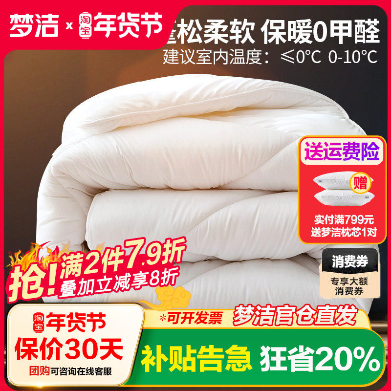 梦洁家纺七孔夏凉被冬被春秋被厚被十孔空调被正品被子被芯棉被冬,床上用品,化纤被,淘宝优惠券,粉丝福利购,淘宝优惠卷