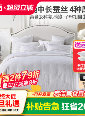 梦洁家纺蚕丝被二合一子母被夏被春秋被空调被冬被2.48x248cm被芯