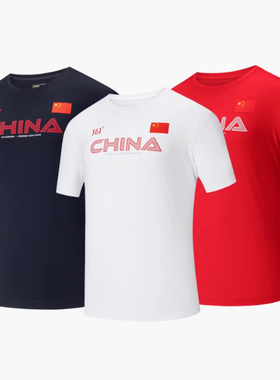 361°国旗款2025新款运动速干短袖跑步健身训练圆领T恤ZB1150020F