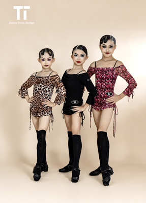 TTDANCE拉丁舞秋冬舞服练习服G022兜兜领抽绳网纱连体罩衫两件套