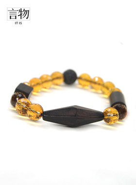 言物女黑檀水晶原创设计时尚贵气