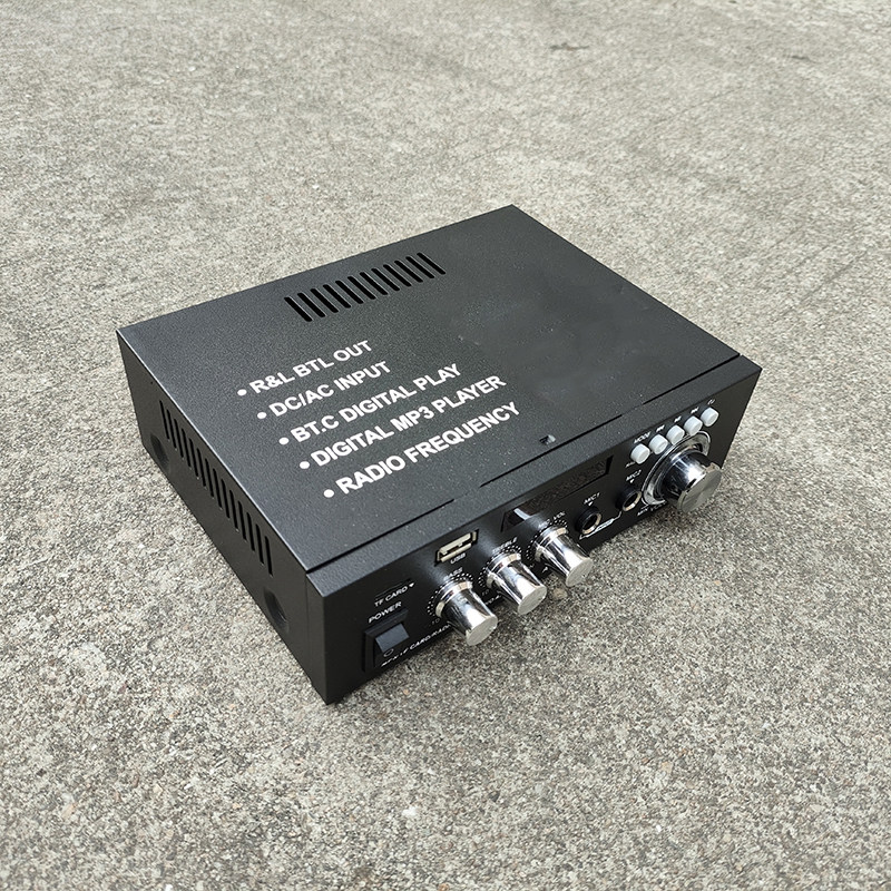 单曲循环220V大功率迷你小型蓝牙hifi功放机家用12V插卡空放机