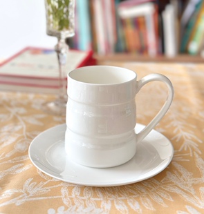 纯白双线高温高骨瓷早餐杯马克杯咖啡杯儿童杯水杯果汁杯牛奶杯