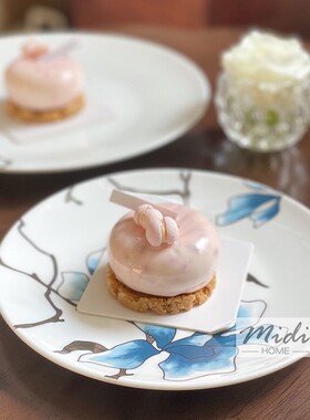 45%进口骨粉骨瓷美国老牌白金玉兰沙拉碗汤碗面碗浅盘汤盘餐具