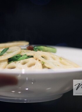 微瑕疵出口8.25寸纯白45%骨粉骨瓷21cm浮雕菜盘汤盘汤碗洗碗机适