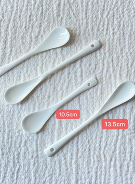 高温高骨瓷长柄10.5cm/13.5cm/17cm咖啡勺搅拌勺宝宝辅食勺甜品勺