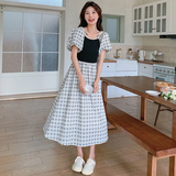 夏装新款格子拼接连衣裙8797-P115K168，女装连衣裙，2B080