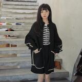 新款黑色包边空气层外套5852-P120K178，女装短外套，2B080