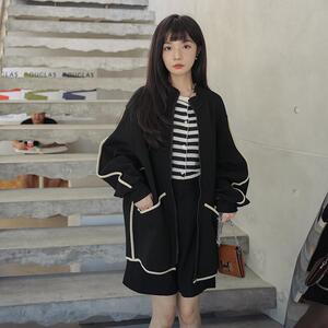 新款黑色包边空气层外套 5852-P120K178图片