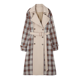 现货秋装拼接撞色格子风衣外套057-20077-P135K219，商品下架区，唯尔萱