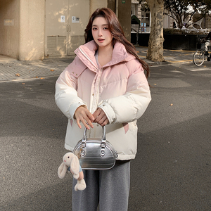 新款 90绒 粉色渐变羽绒服 8877-P300k458图片