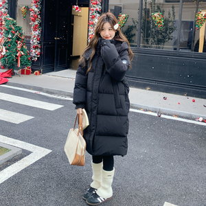新款 新标90绒长款黑色羽绒服 9218p350k538图片