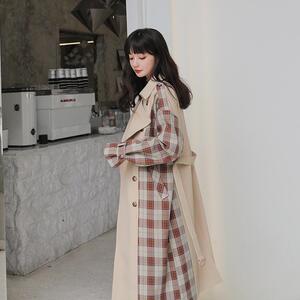春装外套拼接格子风衣 20077-P135K219图片