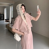 新款夏装粉色蕾丝两件套装9122p170k248，女装套装/套裙，2B080