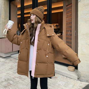新款 新标90绒焦糖色撞色羽绒服 9216p365k548图片