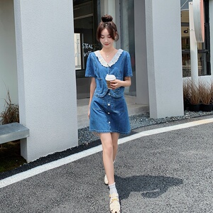 夏装新款两件套牛仔连衣裙 5833-P120K178图片