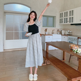 夏装新款格子拼接连衣裙8797-P115K168，女装连衣裙，2B080