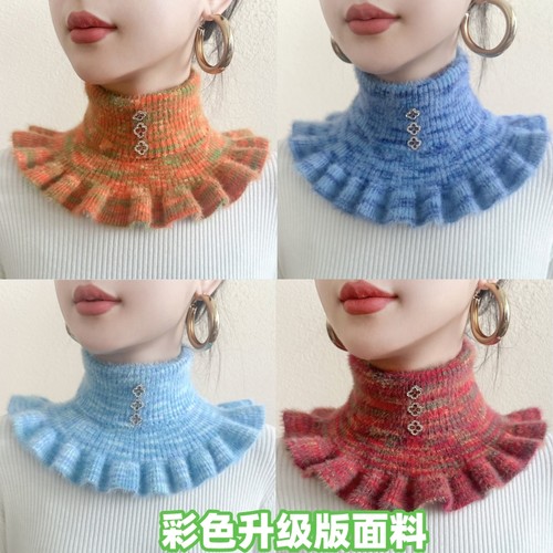 四叶草扣休闲针织保暖围脖