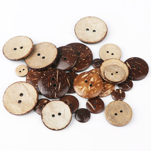 时尚 扣子 椰子儿童毛衣扣圆形钮扣装 饰纽扣椰子壳纽扣两眼纽扣衬衫