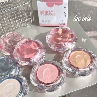 新款 LEEINTO梦里花粉饼土豆泥钻石渐变高光裸妆提亮细闪修容女