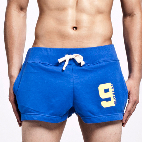 实拍7色SEOBEAN/希宾男士运动短裤 纯棉防走光 家居 齐J短裤 青年